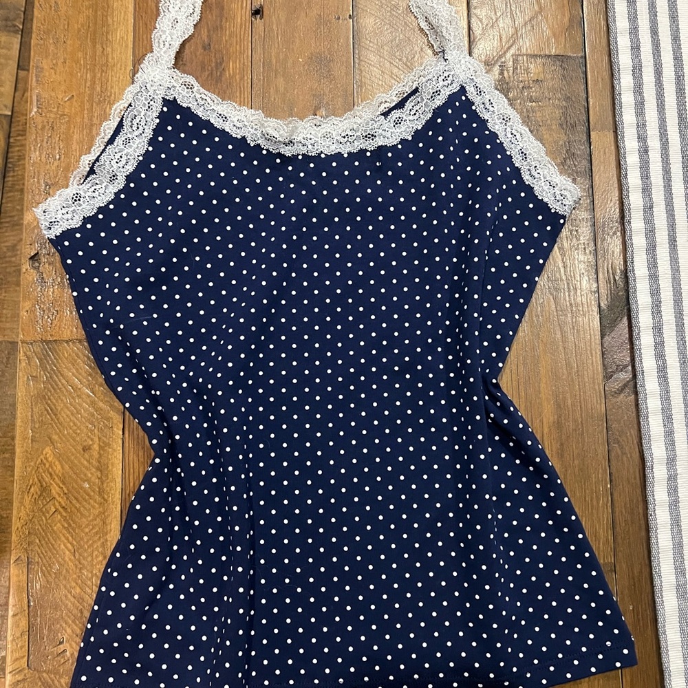 Streetwear Society Blue Top with White Lace